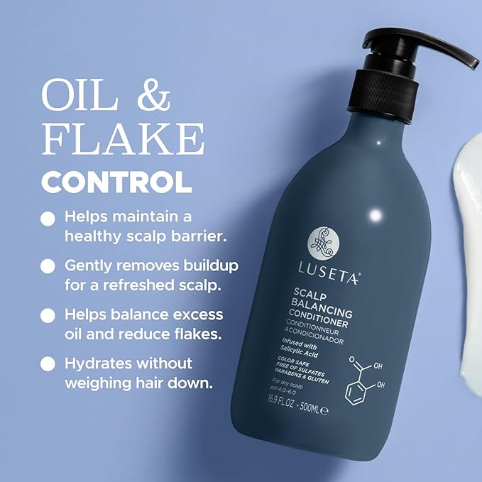 Luseta Scalp-Balancing Conditioner Set for Women, Reducing Build-up with Salicylic Acid, Anti-Dandruff Conditioner for Men, Clarifying Refreshin
