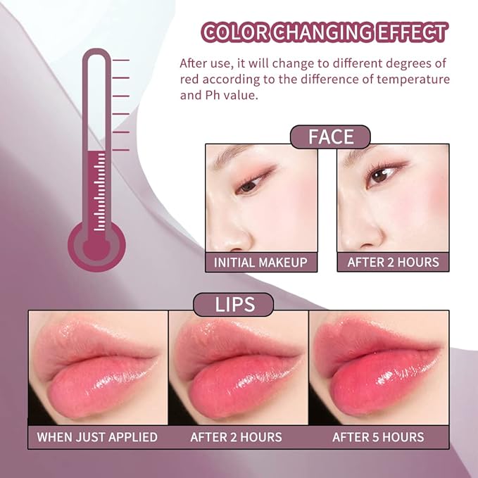 NewBang Moisturizing Blush Rouge Color Changing Blusher for Cheeks and Lips Balm Multi Use Cream Liquid Waterproof Gel for Cheeks & Lips Gloss Glossy Shiny Finish Makeup