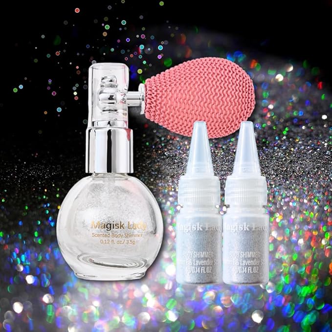 Body Glitter Spray, Hair Glitter Spray, Body Shimmer Powder, Face Glitter Highlighter, Glitter Spray, Body Shimmer Spray for Skin (BSP-Rainbow)