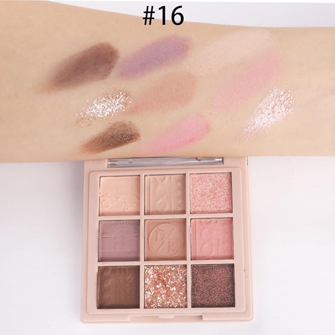 CAKAILA 9Colors Eye Shadow Palette Makeup,Pink Rose Gold Purple Mauve Neutral Travel Eyeshadow Palette Long Lasting Waterproof Naturing-Looking Eyeshadow Palette Travel Size Gift Kit