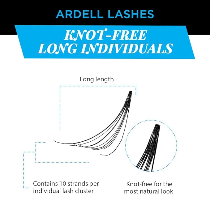 Ardell Individual Lashes - Long, Black, Fake Eyelashes, Natural Look DIY Eyelash Clusters for Easy Application, 4 Pack