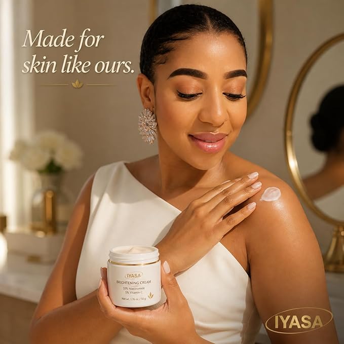 IYASA Brightening Cream for Face & Body, 5% Vitamin C & 10% Niacinamide, Water-Based Moisturizer Evens Tone & Revives Dull Skin, Clean, Vegan, Cruelty-Free, Sensitive Skin-Safe, 16 oz.