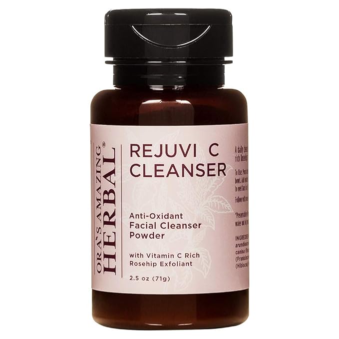 Ora's Amazing Herbal Rejuvi C Cleanser Powder Face Wash, Gentle Cleansing Powder for All Skin Types (Rejuvi C Cleanser 2.5 oz)