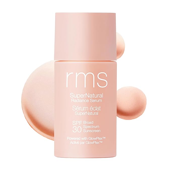 RMS Beauty Supernatural Radiance Serum SPF 30 - Lightweight Hydrating Facial Sunscreen with Antioxidants Natural Glow Enhancer Broad Spectrum UVA/UVB 1 oz