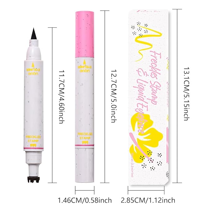 2in1 Waterproof Liquid Eye Liner, Stay All Day Makeup with Fine Brush Tip, Cute and Delicate Freckle Eyeliner, Smudge-Proof and Transfer-Resistant