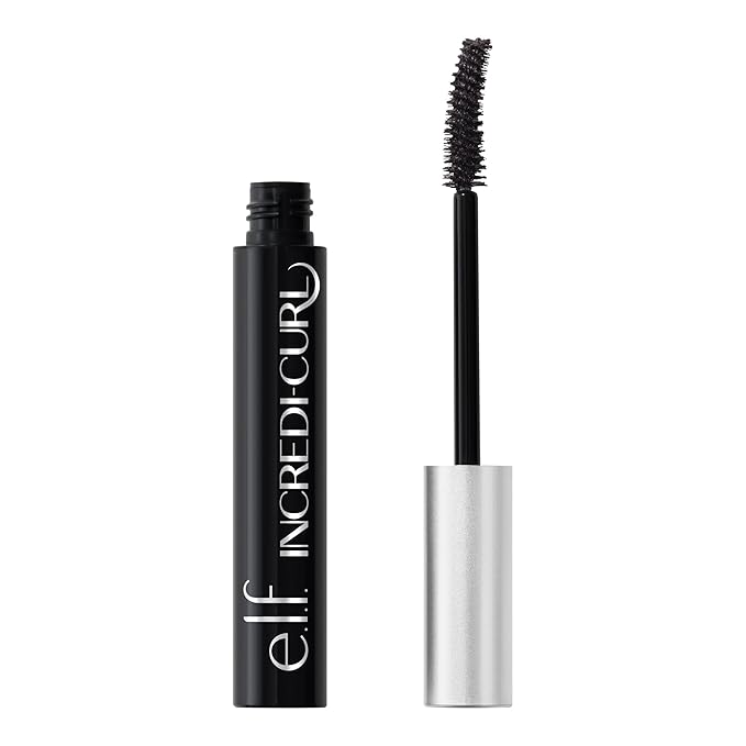 e.l.f. Incredi-Curl Mascara, Volumizing Mascara For A Bold, Lasting, Lifted Curl, Smudge-Resistant Formula, Vegan & Cruelty-Free, Soft Black