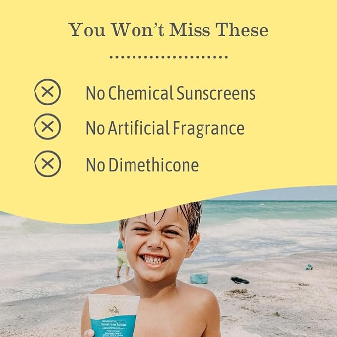 Earth Mama Uber Sensitive Mineral Sunscreen Lotion SPF 40-3 oz - Non-Nano Zinc - Broad Spectrum Sunscreen for Sensitive Skin - Water Resistant Sun Protection for Babies, Kids & Adults