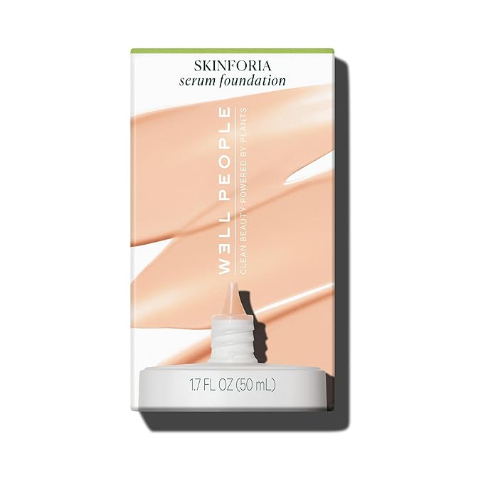 Well People Skinforia Serum Foundation, Lightweight Tinted Formula Hydrates, Smooths, and Evens Skin Tone with Birch Sap and Mushroom Complex, Long-Lasting, Natural Finish, 10 Fair Cool