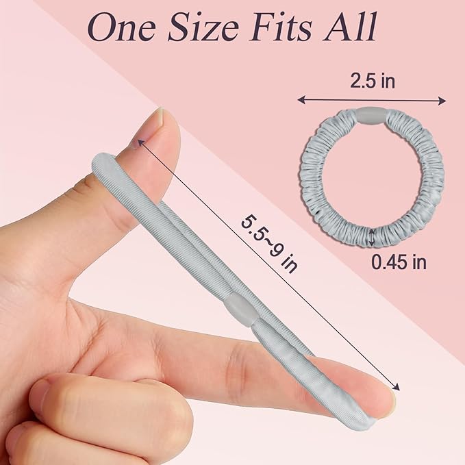 Silk Satin Hair Scrunchies for Women, 8 Pack 4-Color, No Crease, Frizz Control & Hair Breakage Reduction, Soft Hair Ties for All Hair Types, Elastic Hair Accessories for Daily Wear & Gift