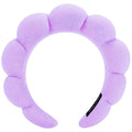 AOENJIE Spa Headbands for Washing Face or Makeup, Sponge Bubble Skincare Headbands, Puffy Terry Cloth Hairband for Women, Skin Care Makeup Headwear Hair Accessories for Girls(Purple)