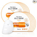 Bano Vita Genic Jelly Face Glowing Mask 10EA – Hydrating Sheet Mask for Sensitive Skin, Korean Glass Skin Care with Vitamin C, Biotin & Niacinamide, Fragrance-Free