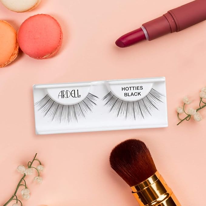 Ardell Natural False Eyelashes Hotties - Black, Lightweight, Comfortable Strip Lashes, Reusable, 4 Pack