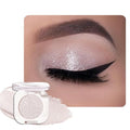 Pear White Glitter Single Eyeshadow, Lightweight Blendable Mini Eye Shadow for Older Women, Monochrome Eyeshadow Palette Makeup Pigmented Waterproof, Vegan & Cruelty-Free, 11
