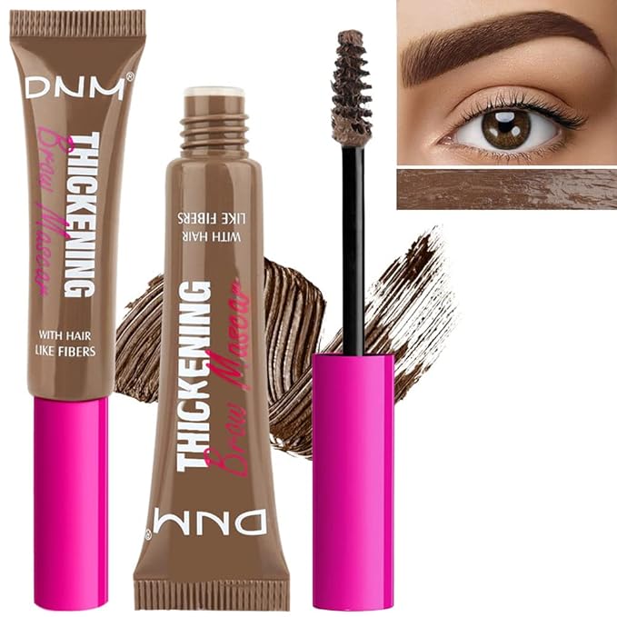 Kaely 2Pcs Thickening Brow Mascara, Tinted Eyebrow Gel Waterproof, Eyebrow Color Makeup, Vegan, Cruelty Free, maquillaje gel para cejas a prueba de agua, 06 Brunette