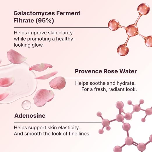 SECRETKEY Starting Rose Essence Toner, Galactomyces Ferment with Rose Water for Radiance Glass Skin, Hydrating Essence, Helps Improve Uneven Skin Tone, Korean Skin Care Essence (5.07 Fl Oz / 150ml)