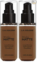 L.A. COLORS Truly Matte Foundation, Mahogany CLM364 (Pack of 2)