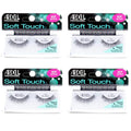 Ardell False Eyelashes, Soft Touch 156, Black - Ultra Lightweight Eyelash with Tapered Tips, Natural Looking Lashes, Eye Makeup for Women, 4 Pack