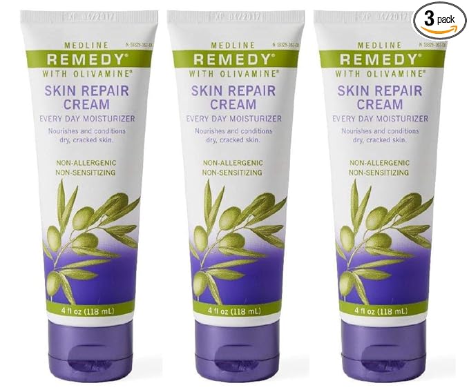 Medline Remedy Skin Repair Cream, 4 oz Tubes (3 Pack)