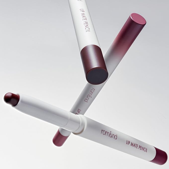 rom&nd LIP MATE PENCIL 08 Bitter Mocha | Precision Lip Liner for Natural Overlining & Contouring | Semi-Matte, Smudge-Proof, Built-in Blending Brush