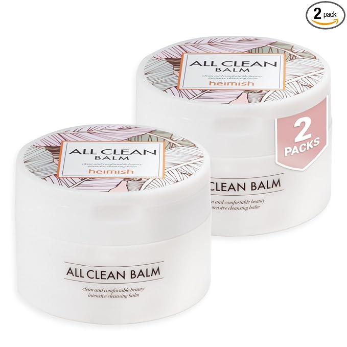 HEIMISH All Clean Balm - Cleansing Balm, Waterproof Makeup Remover, Face Cleanser, Oil Based Cleanser, Korean Skincare with Natural Aroma Oil, Vegan, For All Skin Types, 4.0fl.oz/120ml, 2 Packs