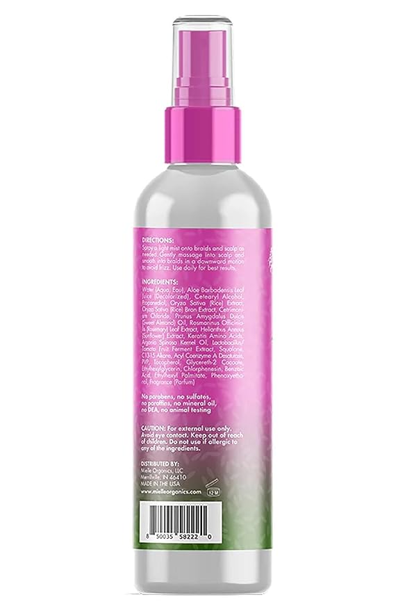 Mielle Rice Water & Aloe Vera Blend Braid & Scalp Moisturizer 8 Fl Oz (Pack of 2)