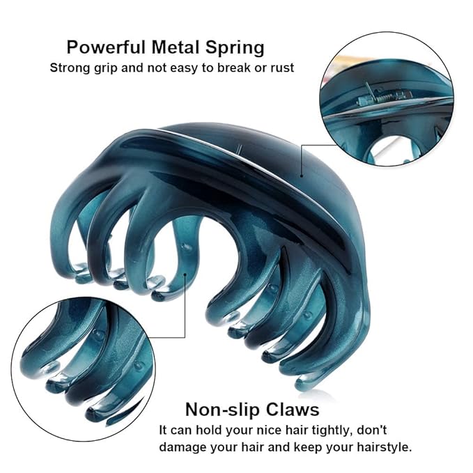 Premium Hair Claw Clips For Thick Hair, Strong Holding Power Claw Hair Clamps Delicate Hair Grip for Women and Girls (Lake Green - 1pcs)