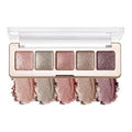 Mivota Shimmer Glitter Eyeshadow Palette 5 Colors Peach Champagne Silver and Taupe Brown Nude Eyeshadow High Pigment Long Lasting Blendable Neutral Glam Eye Makeup for Party or Daily Look, 5#