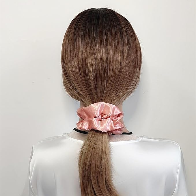 Sufermoe Satin Silk Hair Scrunchies, 6 Pcs/bag, Rose Gold, 4.5 Inch, Hair Ties for Women and Girls, Fashion Hair Accessories for Daily Life and Occasions