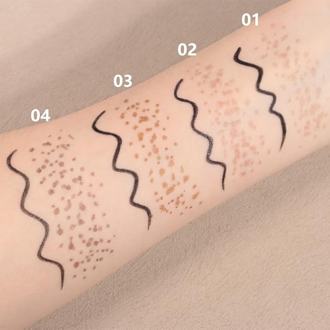 2in1 Freckle Stamp Eyeliners Makeup, Women Face and Eye Cosmetics, Quick Dry Long-Lasting Waterproof Medium Brown Freckles Stamps & Black Eyeliner Pen,Effortless Daily Natural Sunkissed Make Up