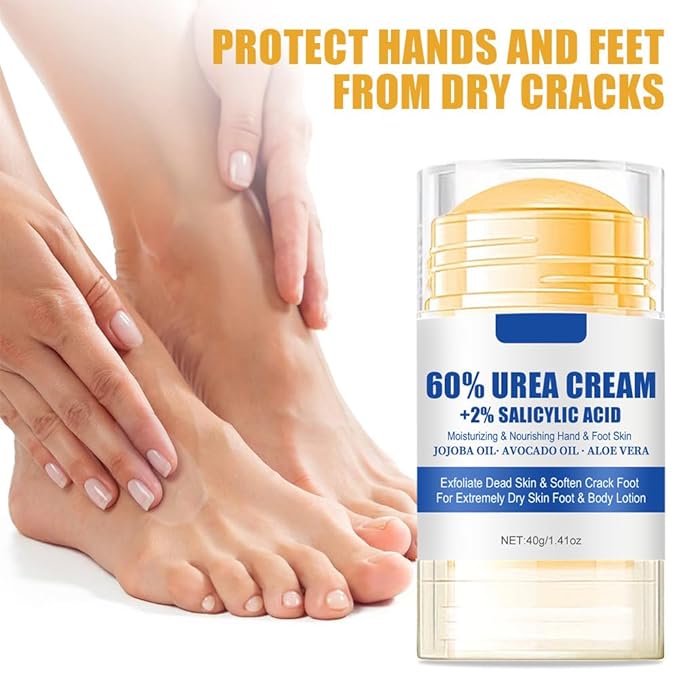 60% Urea Cream plus 2% Salicylic Acid Foot Cream for Removing Calloused Skin, Cracked Hands Elbows Feet Heels Moisturizes and Hydrates, Maximum Strength Skin Barrier Repair Hand Cream (Urea, 1.41 oz)
