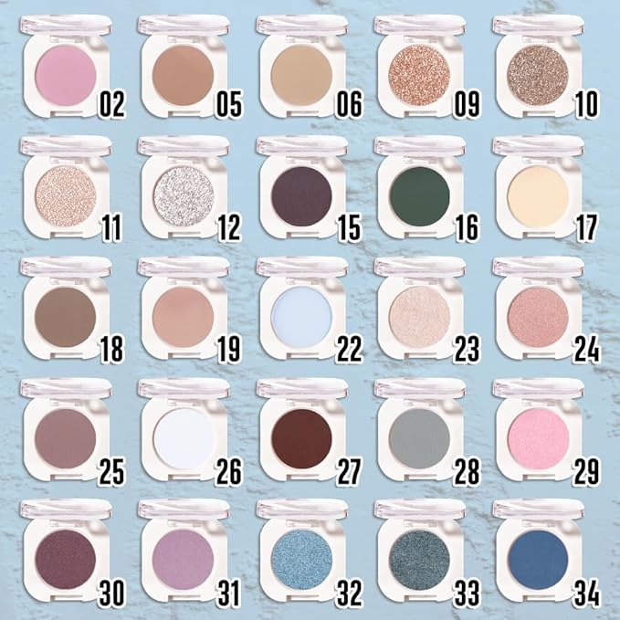 WanTuoluo Light Blue Matte Eyeshadow Palette for Women, Single Monochrome Eye Shadow Makeup, Shiny Pressed Powder, Blendable Natural sombras para ojos, Holographic,Vegan,Travel -22