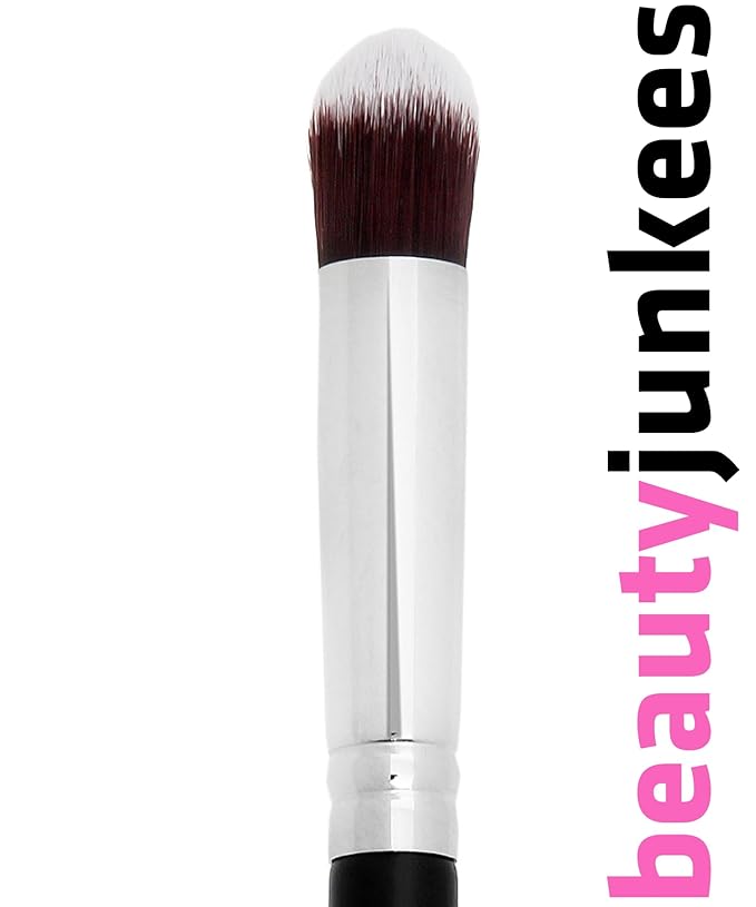 Small Concealer Brush Under Eye – Mini Tapered Kabuki Makeup Brush for Blending, Setting, Contour Eyeshadow, Powder, Cream Make Up, Vegan Synthetic