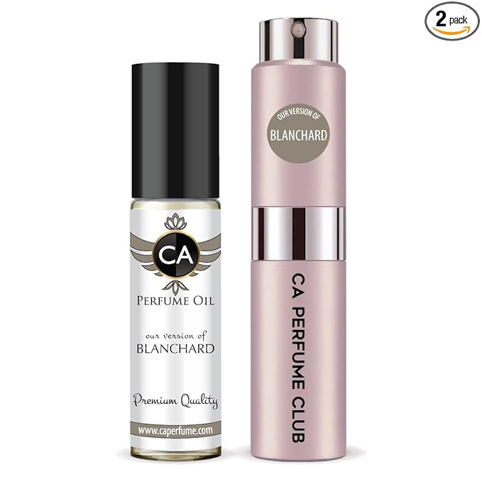 CA Perfume Duo Impression of Blanchard For Women Perfume Layering Set Long Lasting Travel Size EDP + Body Oil Roll-On Bottle 0.27 Fl Oz+0.33 Fl Oz