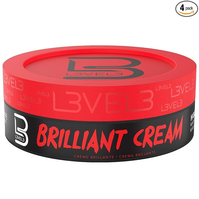 L3 Level 3 Brilliant Cream - Improves Texture and Shine - Delivers a Natural Look and Hydrates Hair (4 Pack)