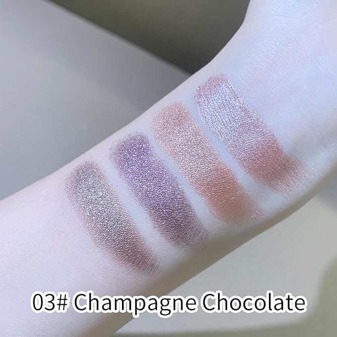 Cool-Toned Shimmer & Glitter Eyeshadow Palette, Rose Mauve Copper Bronze Lavender Silver & Champagne Taupe Metallic Shades, High Pigment Blendable Mini Palette for Blue & Green Eyes, Soft Glam Makeup