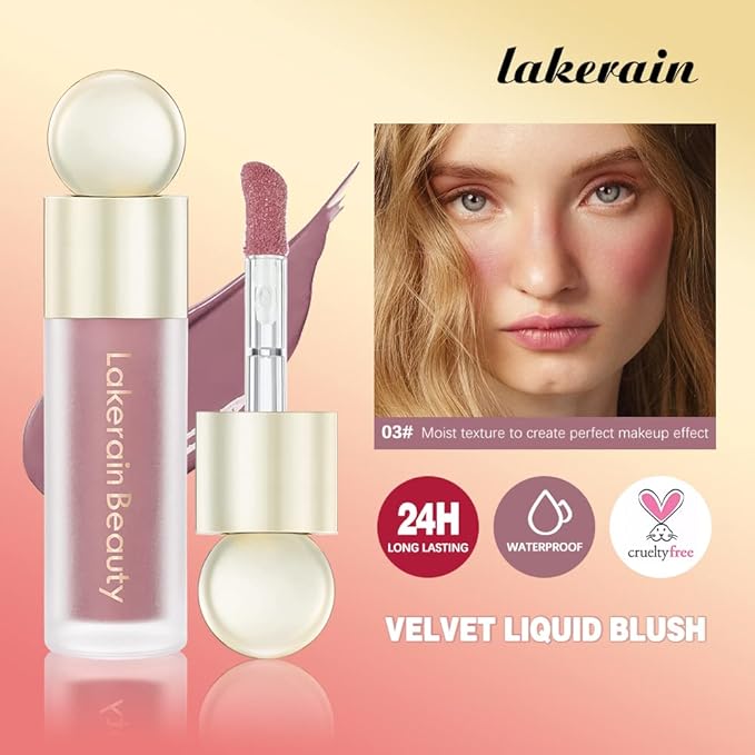 Liquid Blush Stick, Soft Velvet Cream Blush, Pink & Red Blush Skin Tint, Natural-Looking Matte Finish, Waterproof & Long Lasting Dewy Cheek Tint, Moisturizing & Lightweight Blendable Feel Blush (1#)