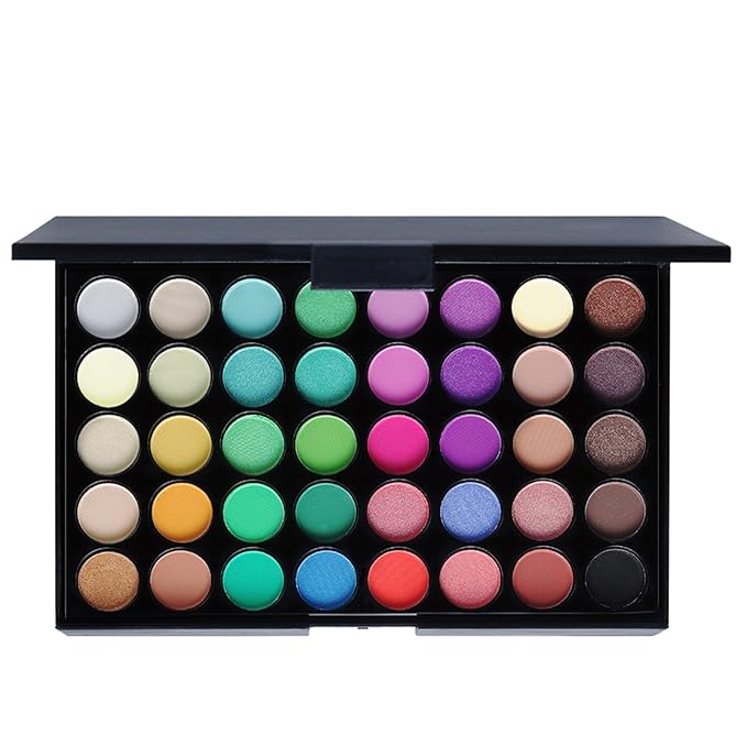 40 Colors Rainbow Makeup Eyeshadow Palette - Professional High Pigmented Matte Glitter Colorful Pallet, Waterproof Long Lasting Eye Shadow Powder