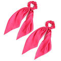 Pack of 2 Knotted Bow Hair Scrunchies Elastic Hair Scarf Black Hair Ties Bands Satin Hair Ribbon Scrunchy Red Ponytail Holder for Women and Girls, Hair Scarf Scrunchies, Hair Accessories Hair Bow