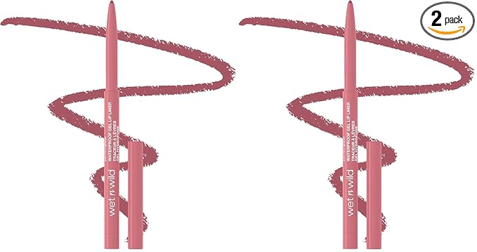 wet n wild Perfect Pout Matte Retractable Gel Lip Liner Pencil, Rich Creamy Long Lasting Color, Well-Defined and Flawless Application, Vegan & Cruelty-Free - Purple Lay Down the Mauves (Pack of 2)