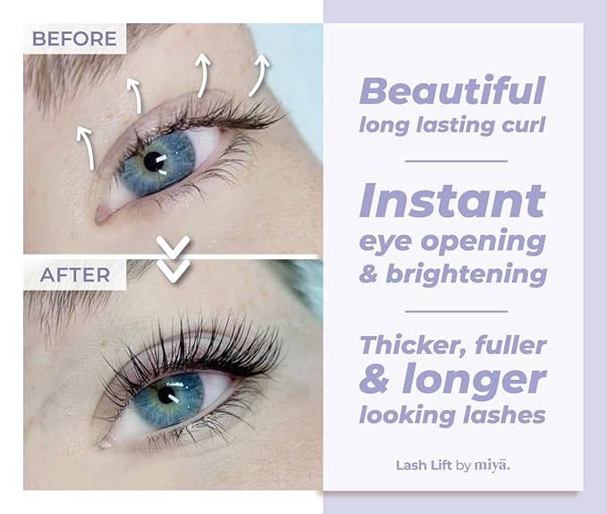 MIYA LASH 2 in 1 Brow Lamination & Lash Lift Lotion Set | Sachet Refill for Lash Lift Kit & Eyebrow Perm | Fast Acting 3-Step Lifting, Setting Lotions with Nutrition Serums | 10 Treatments | Salon Use
