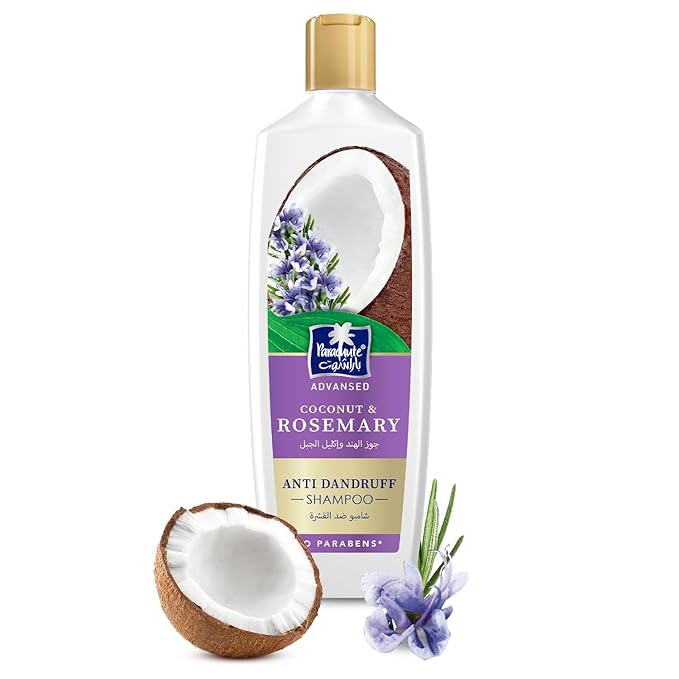 Parachute Advansed Anti-Dandruff Rosemary Shampoo with Coconut | Nourishes Hair & Detoxes Scalp | 11.4 Fl oz | Pack of 2