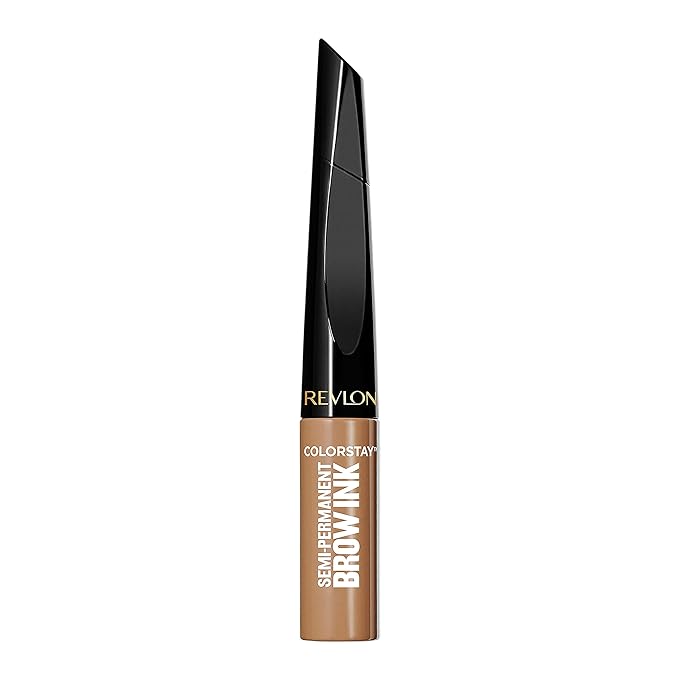Revlon ColorStay 5-in-1 Semi-Permanent Brow Ink with Spoolie Brush, Waterproof, Transfer-Proof, Eyebrow Makeup, Easy to Remove, 350 Blonde Ink, 0.09 fl oz