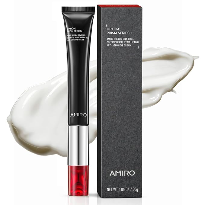 AMIRO 2 in 1 Red Light Eye Cream with Built-In Microcurrent Massager, PDRN Peptide Under Eye Treatment for Puffy, Tired-Looking Eyes, Hydrated & Firmer-Looking Skin, 1.06 oz