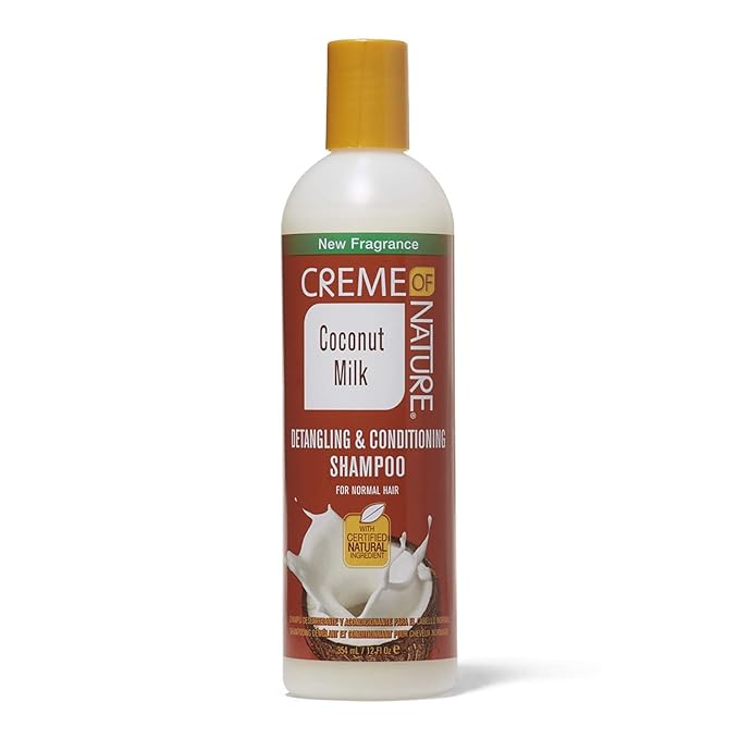 Creme of Nature Shampoo with Coconut Milk, Detangling and Conditioning Formula for Normal Hair, 12 Fl Oz (Pack of 2)