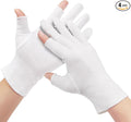4 Pairs Cotton Moisturizing Gloves Touchscreen - 100% White Cotton Gloves for Dry Hands Sleeping Overnight Lotion Spa Treatment - Moisturizing Night Gloves