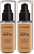 L.A. COLORS Truly Matte Foundation, Warm Honey, 1.35 Fl. Oz. (Pack of 2)