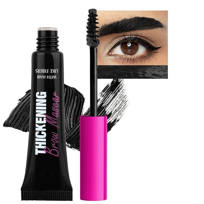 Kaely Thickening Brow Mascara, Tinted Eyebrow Gel Waterproof, Eyebrow Color Makeup, Vegan, Cruelty Free, maquillaje gel para cejas a prueba de agua, 08 Black