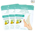 CALA Moisturizing Foot Mask Socks, Shea Butter + Sunflower Seed Oil, Tea Tree & Aloe Hydrating Booties with Urea + Hyaluronic Acid, 3 Pairs, 20-30 Min Treatment