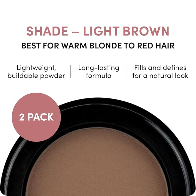 Billion Dollar Brows Eyebrow Powder in Light Brown – Achieve Fuller, Fluffier Brows with Buildable Coverage, Velvet-Smooth Formula, Cruelty-Free & Vegan for a Natural, Soft Finish