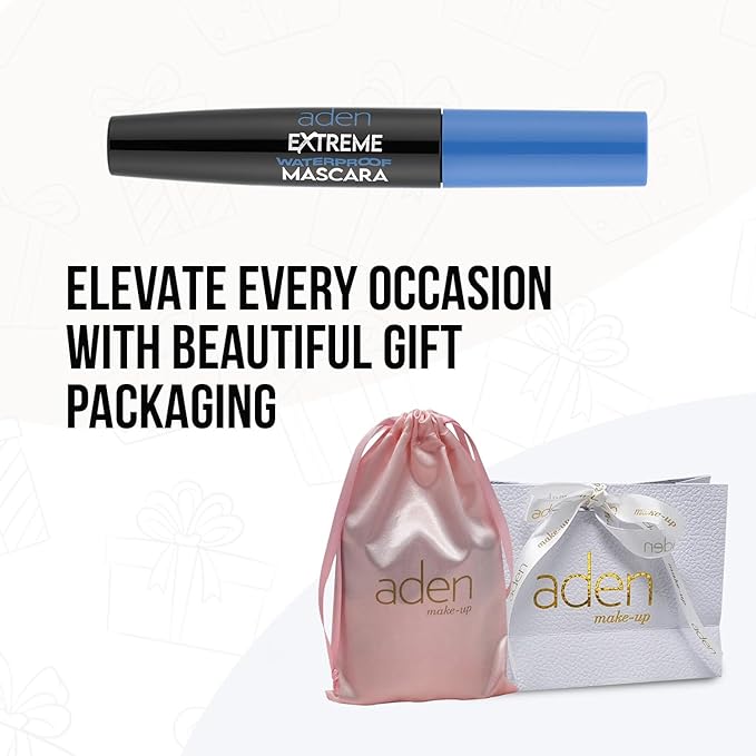 aden Extreme Waterproof Mascara Volume and Length – Smudge-Proof Voluminous Mascara Black Long Lasting Tubing Effect – Vegan Formula, Non-Flaking for Stunning Lashes – Made in Italy